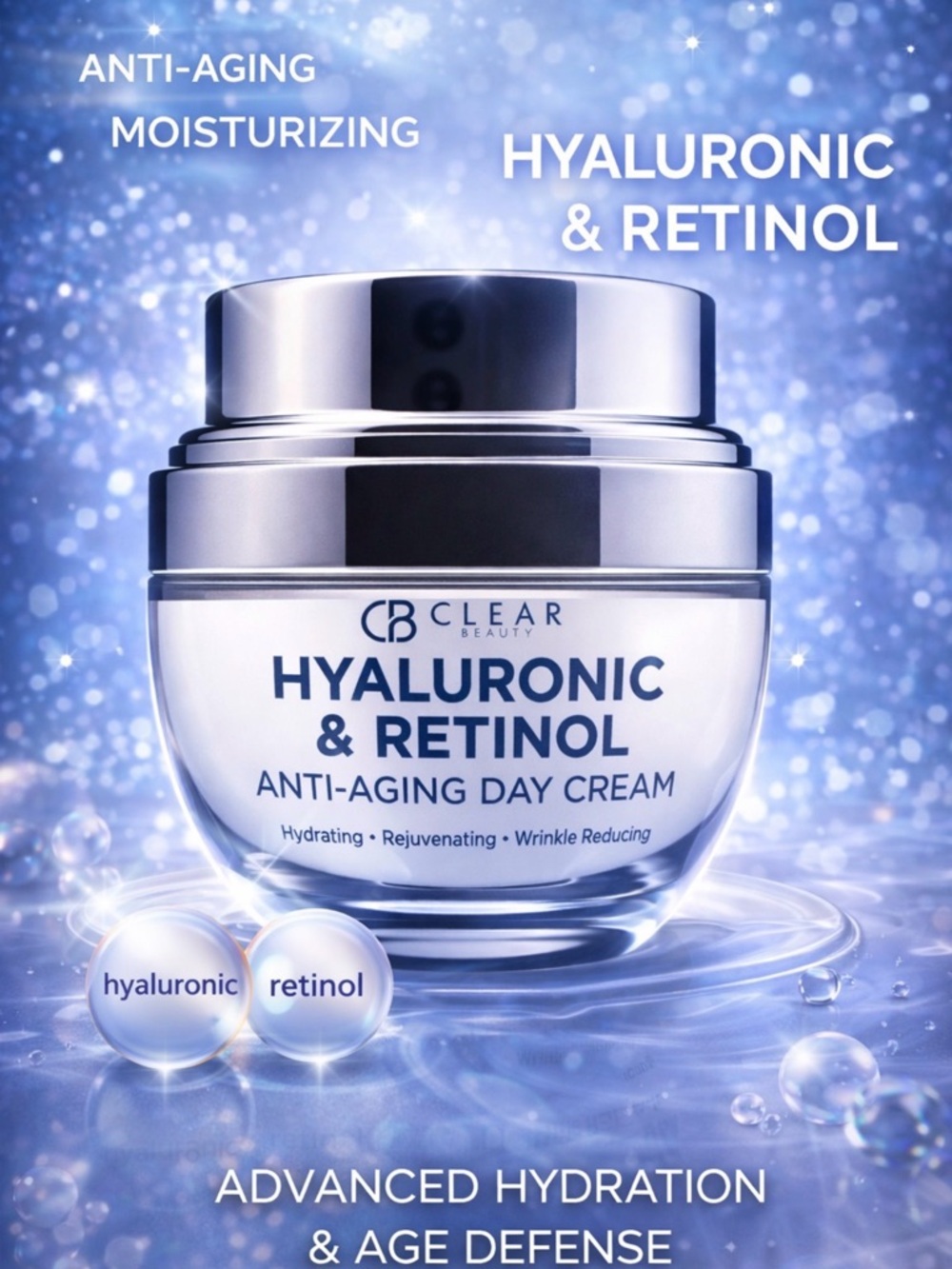 Sephora Hyaluronic & Retinol Anti-Aging Day Cream - White/Silver/Blue